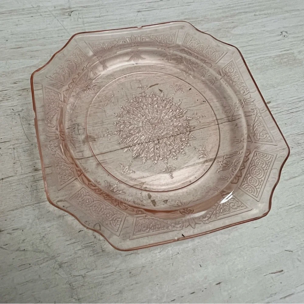 Vintage Pink Depression Glass Small Salad Plates/Dishes Mayfair and Princess - Picture 7 of 16